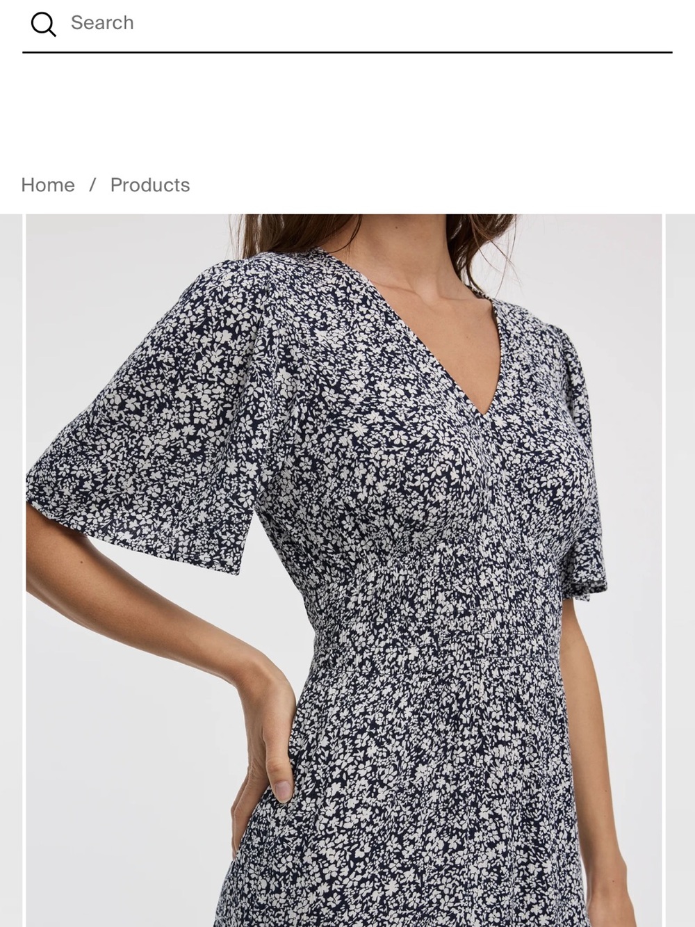 Reitmans Navy and White Floral Midi Dress